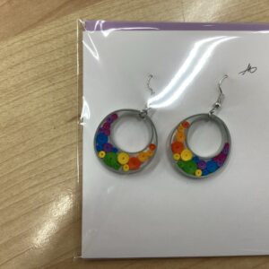 EARRINGS: QUILLING RAINBOW CIRCLES